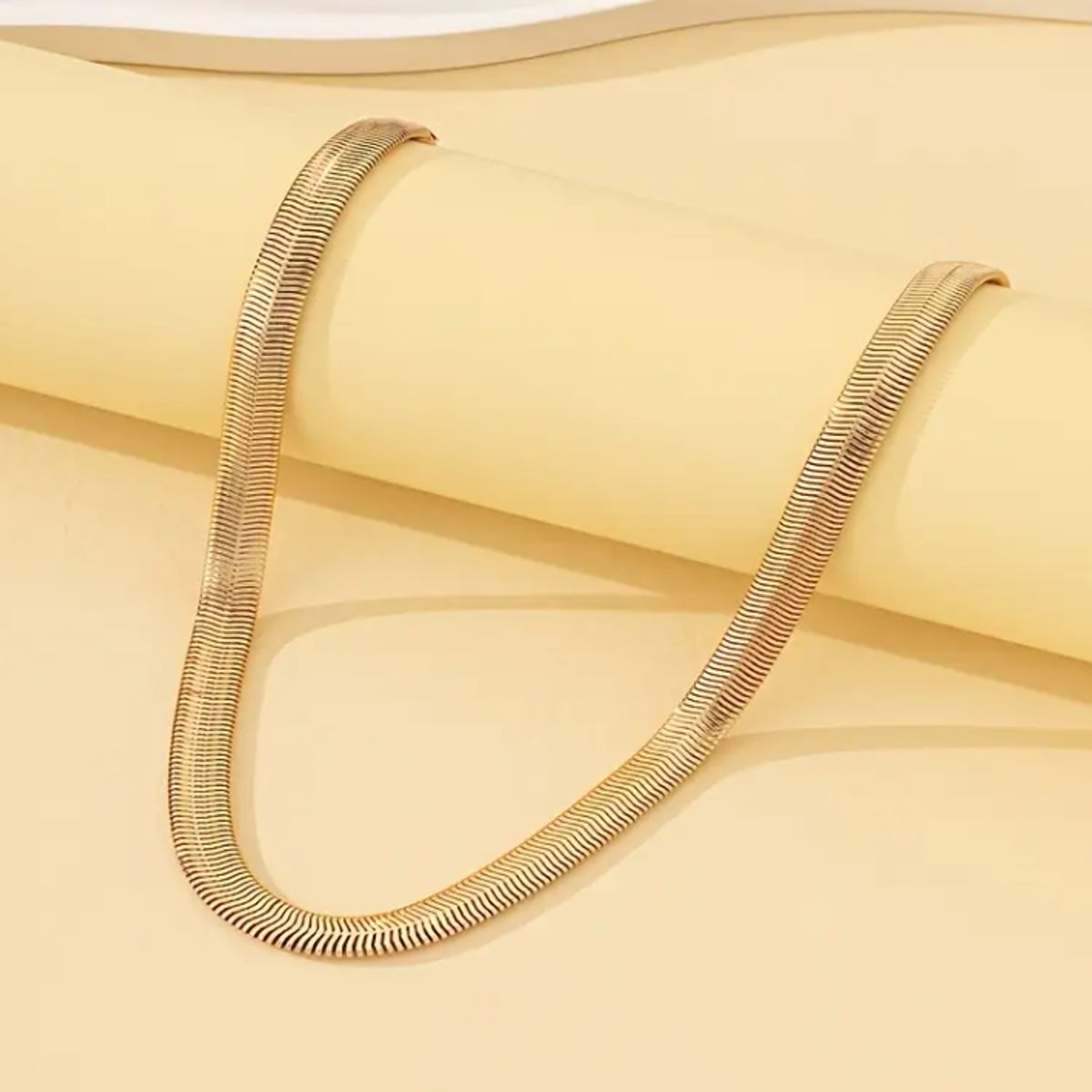 GENERICO - Collar Cadena Serpiente Acero Inoxidable Chapado en Oro 18K