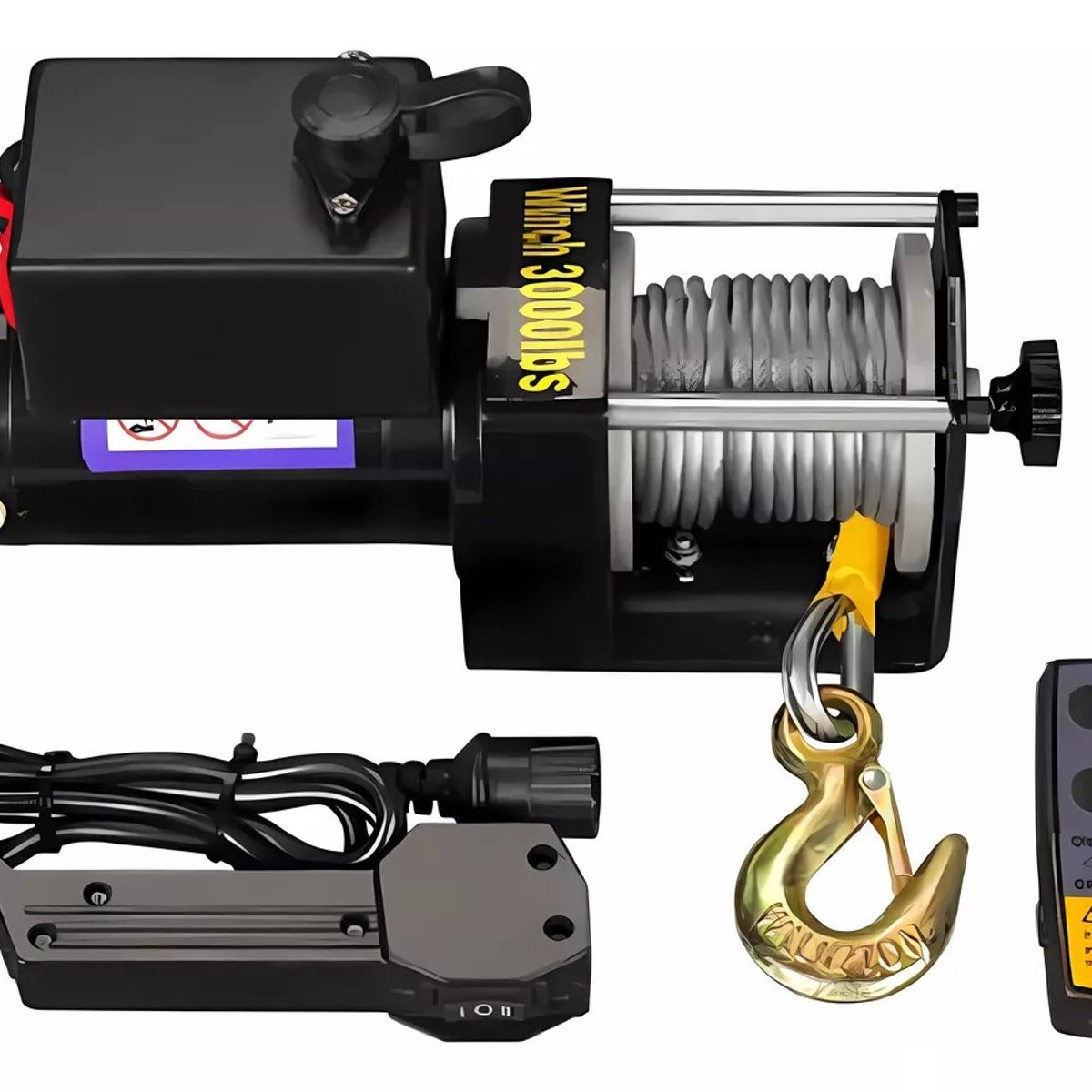 MUNDO MAGIA - Winche Eléctrico 3.000 Lbs 12v Control Remoto