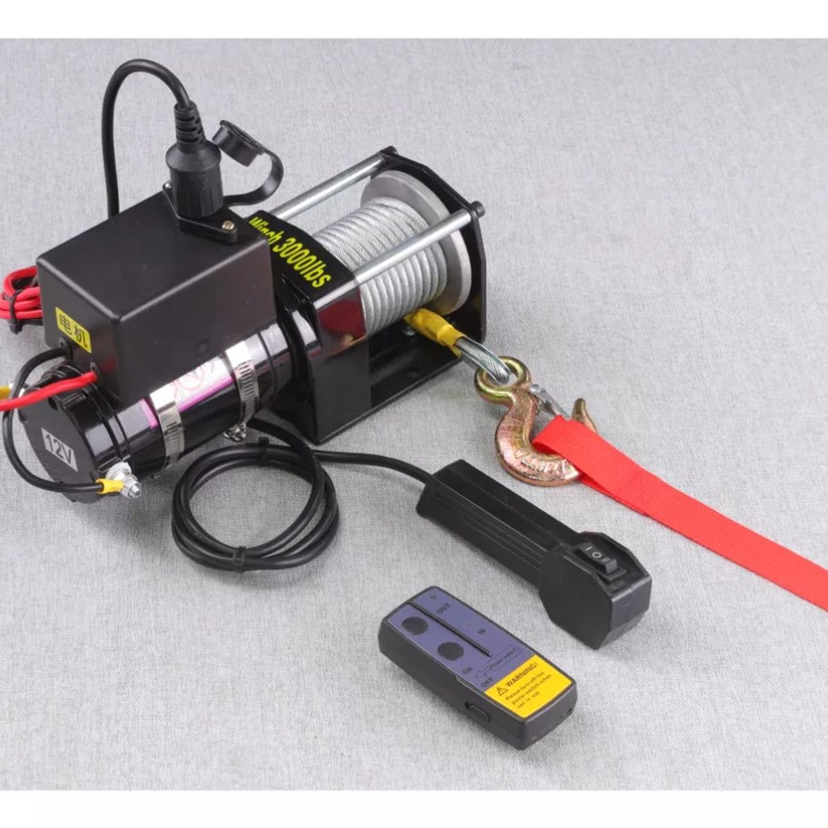 MUNDO MAGIA - Winche Eléctrico 3.000 Lbs 12v Control Remoto