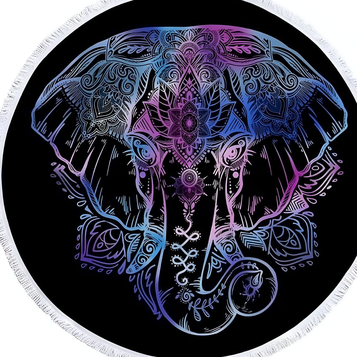 GENERICO - Toalla Manta redonda playera con diseño elefante