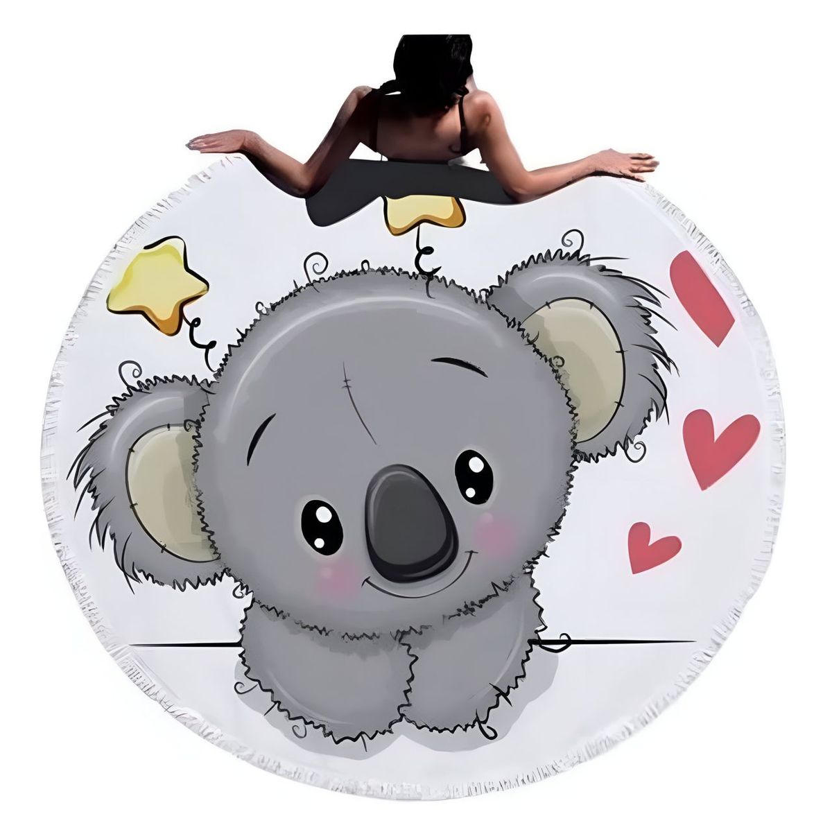 GENERICO - Toalla Manta redonda playera con diseño koala