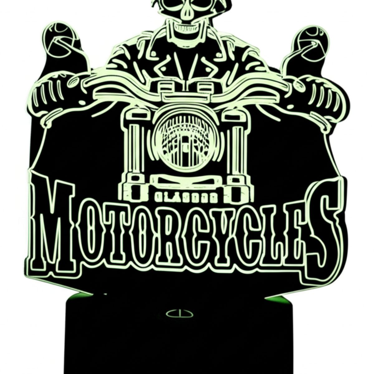 GENERICO - Lampara ilusión 3D Motociclista De 7 Colores