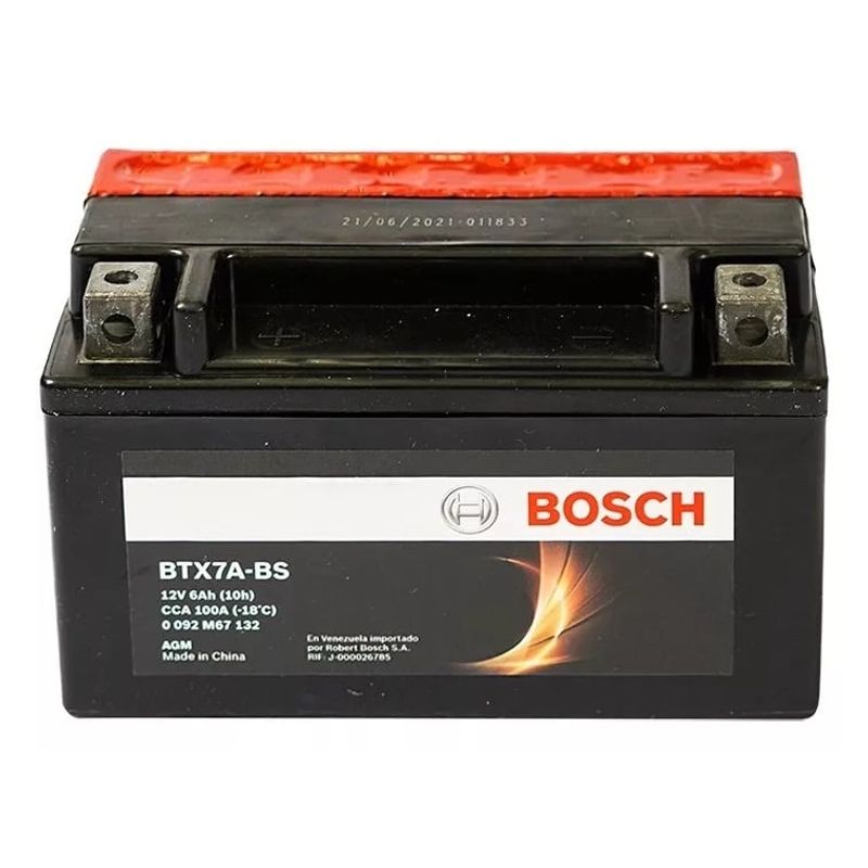 BOSCH - Batería de Moto Agm 6 Ah Positivo Izquierdo 100 CCA