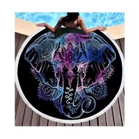 Toalla Manta redonda playera con diseño elefante