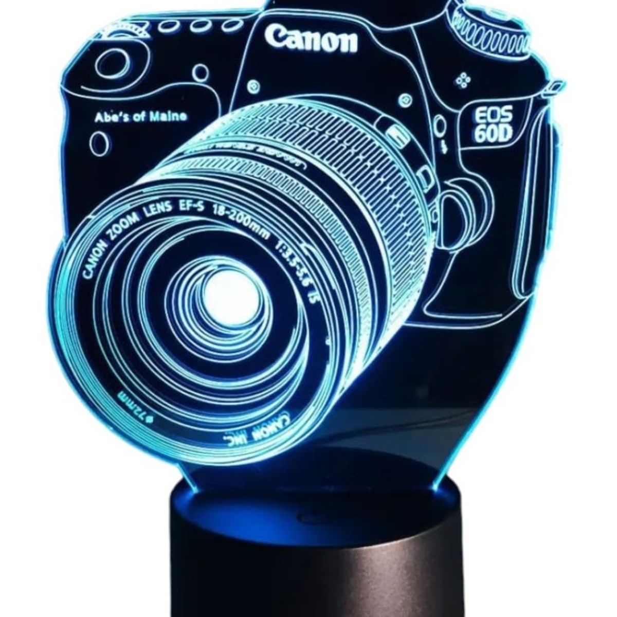 GENERICO - Lampara ilusión 3D Cámara Fotográfica De 7 Colores