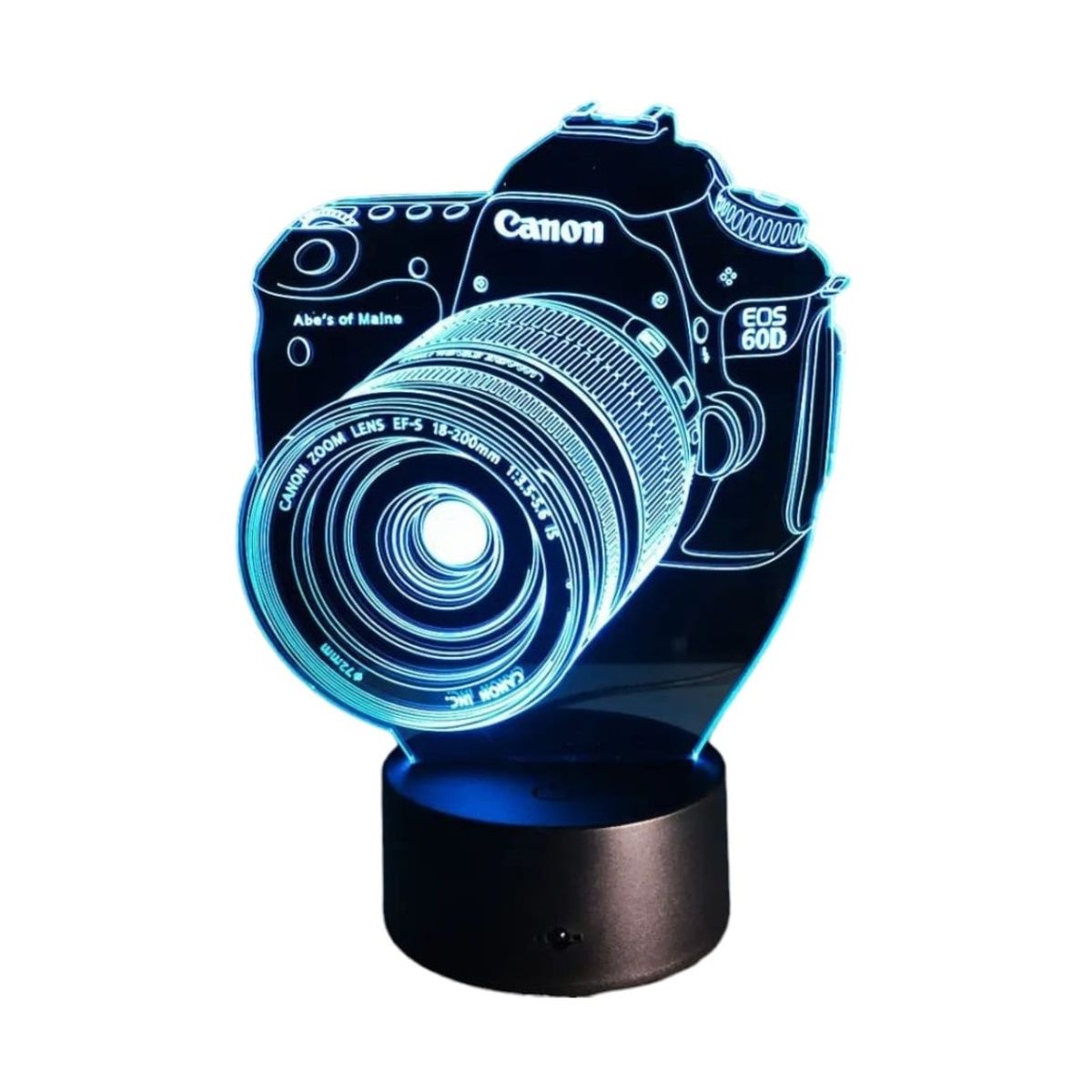 GENERICO - Lampara ilusión 3D Cámara Fotográfica De 7 Colores