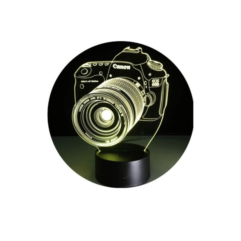 GENERICO - Lampara ilusión 3D Cámara Fotográfica De 7 Colores