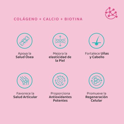 Imagen 2 del producto Colágeno + Calcio + Biotina Vitalis, Suplemento Alimentario 90 Cáps.