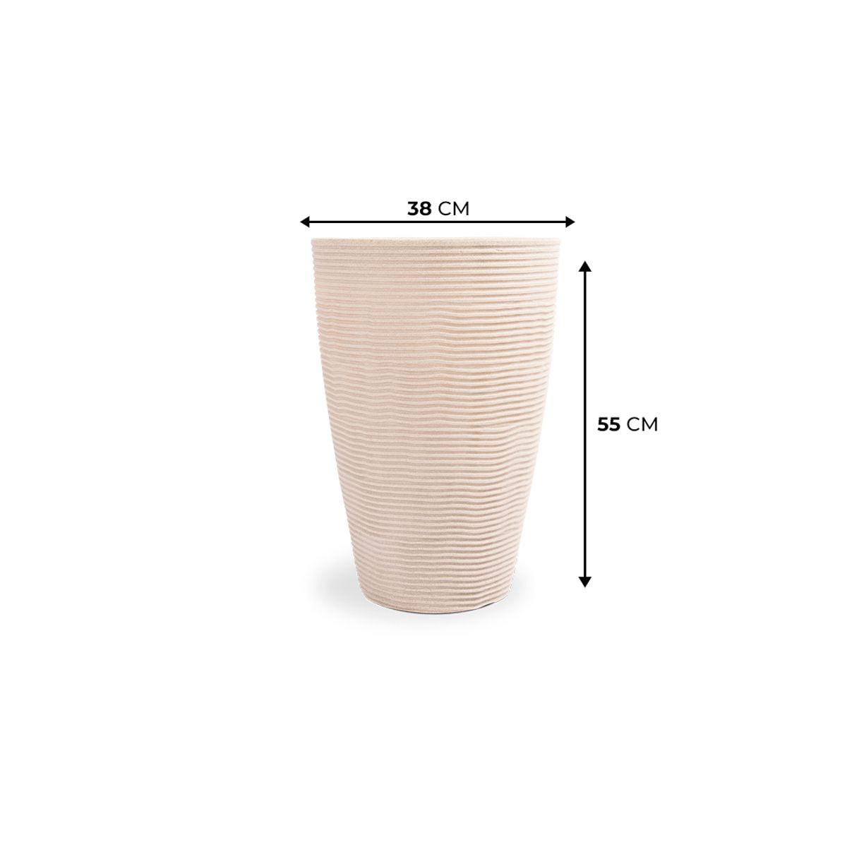 MILK - Macetero Cone Riscato 55 Arena Con Plato