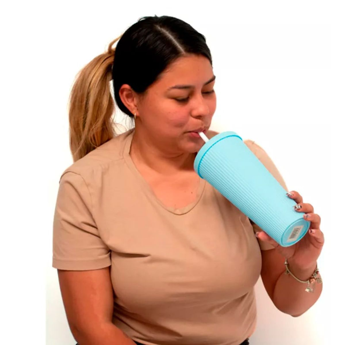 Pack De 6 Vasos Plástico Con Bombilla Y Tapa, marca WAKESHOME - Foto 2