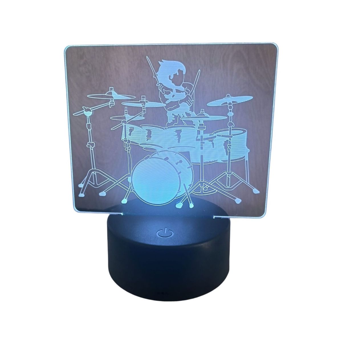 GENERICO - Lampara ilusión 3D Baterista De 7 Colores