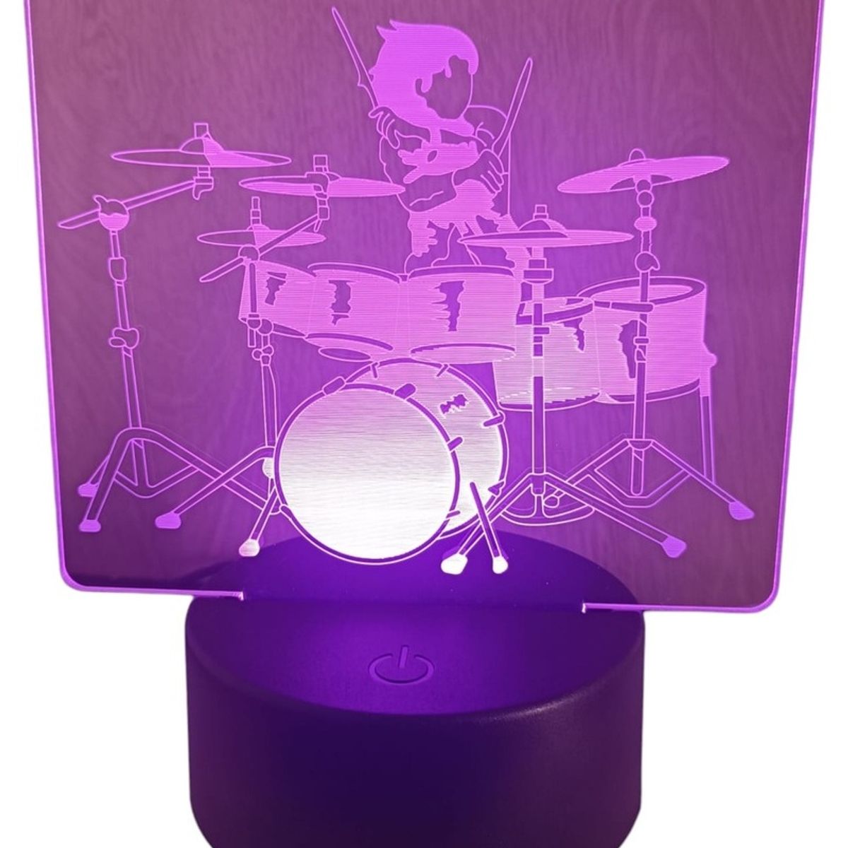 GENERICO - Lampara ilusión 3D Baterista De 7 Colores