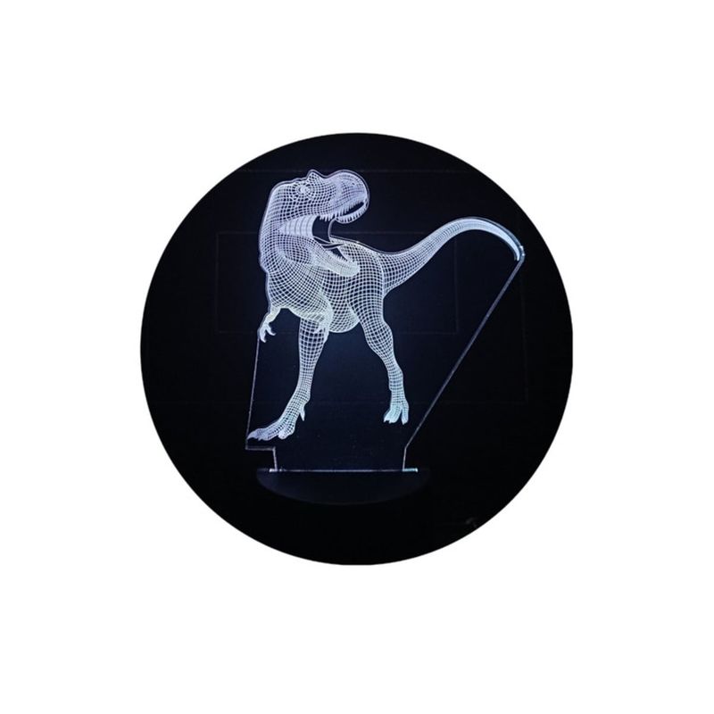 GENERICO - Lampara Ilusión 3D Dino Rex De 7 Colores