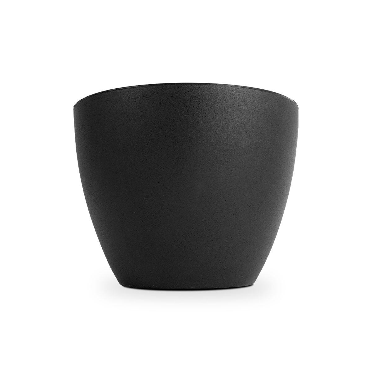 MILK - Macetero Cone Bajo 36 Negro Con Plato