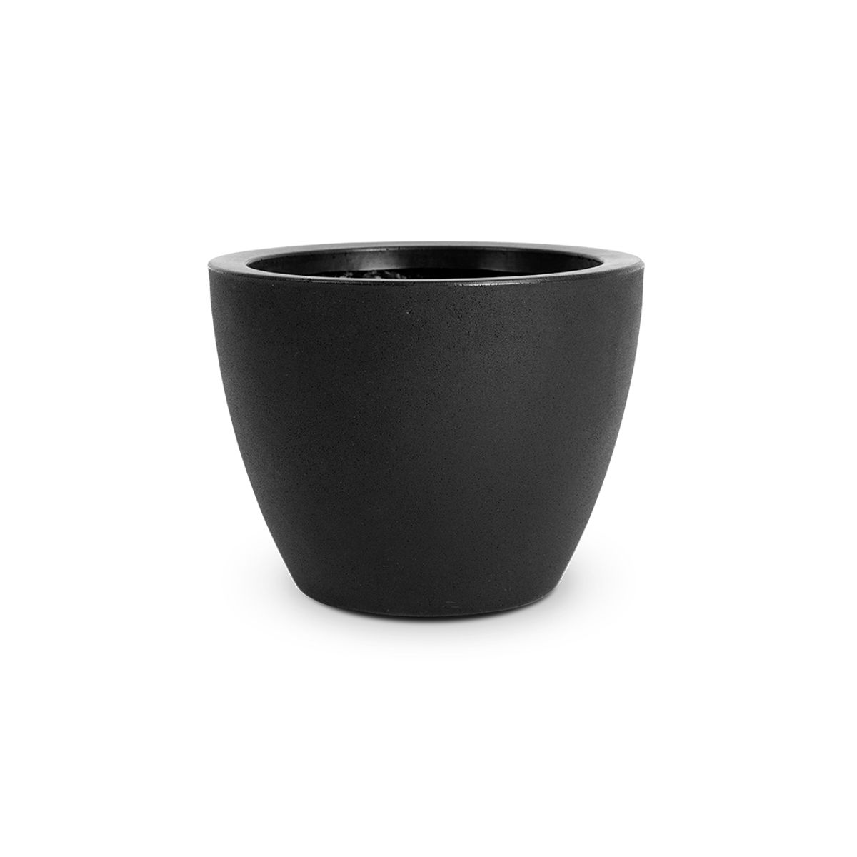 MILK - Macetero Cone Bajo 28 Negro Con Plato