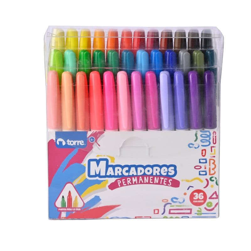 TORRE - SET MARCADORES PERMANENTES 36 COLORES