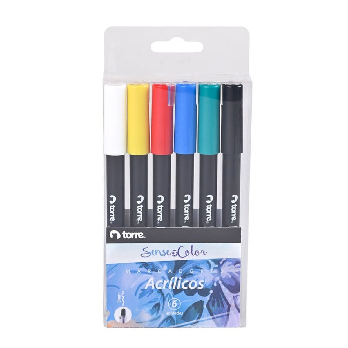 TORRE - SET MARCADOR ACRILICO 3MM 6 COLORES Sense of color
