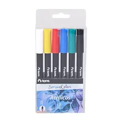 TORRE - SET MARCADOR ACRILICO 3MM 6 COLORES Sense of color