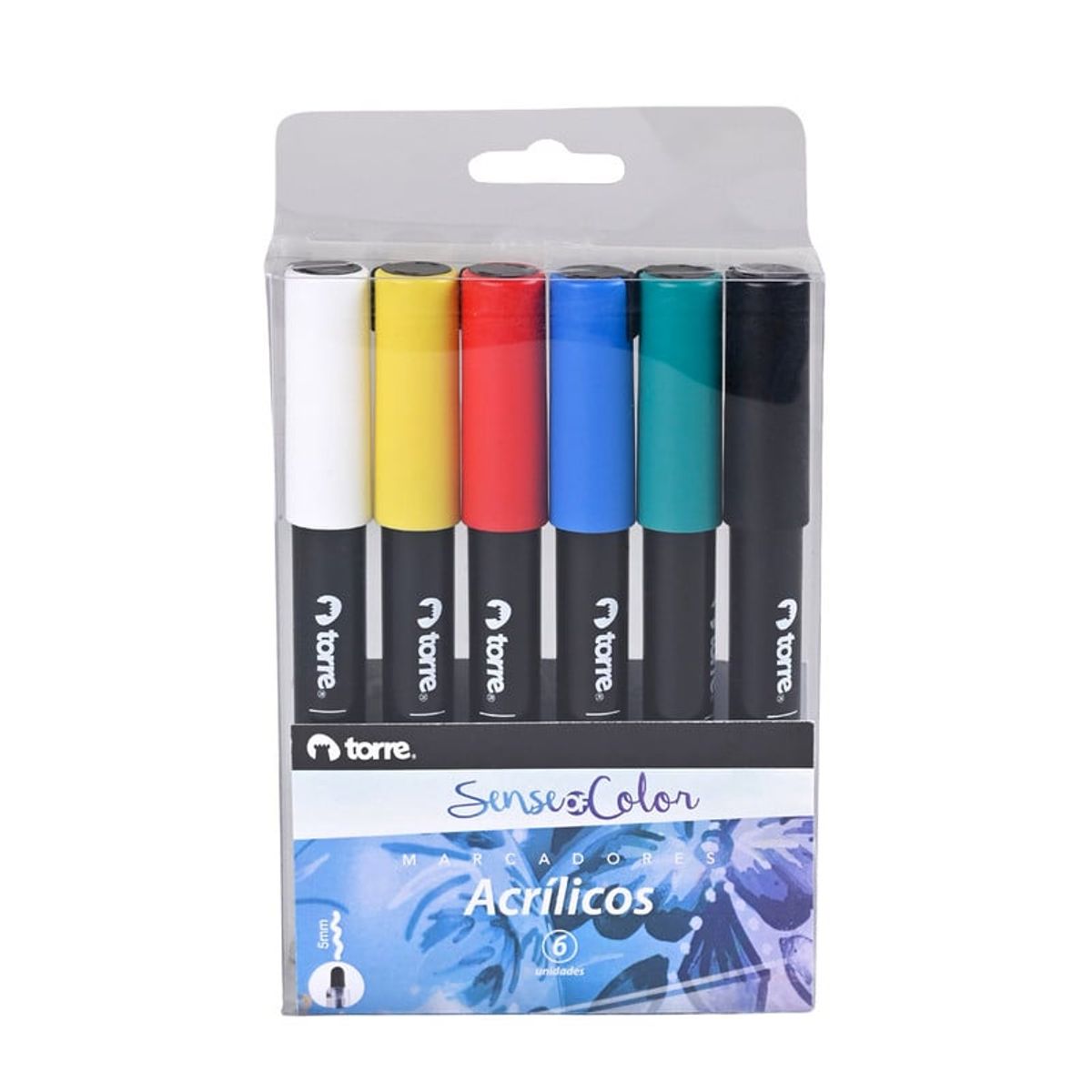TORRE - SET MARCADOR ACRILICO 5MM 6 COLORES Sense of color