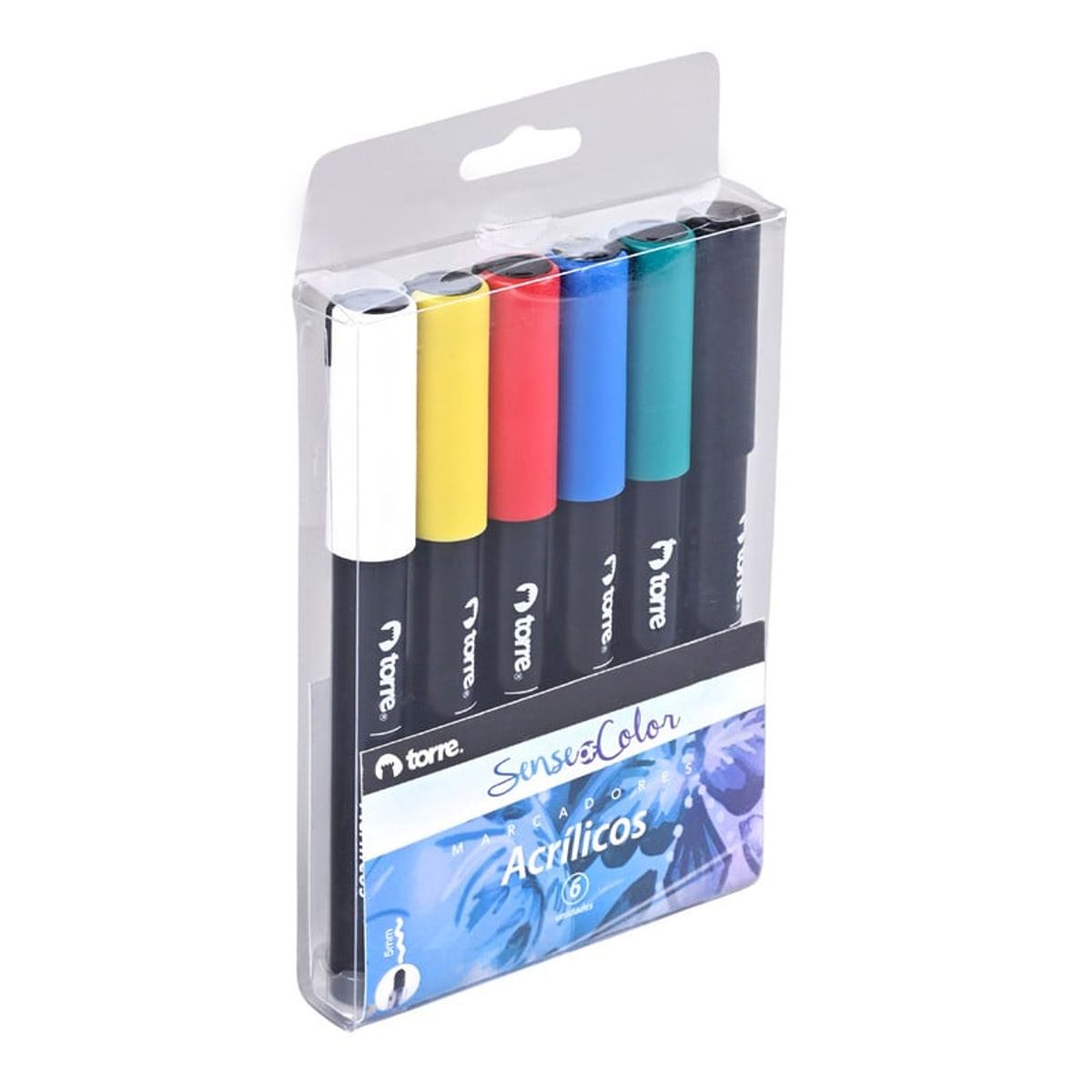 TORRE - SET MARCADOR ACRILICO 5MM 6 COLORES Sense of color