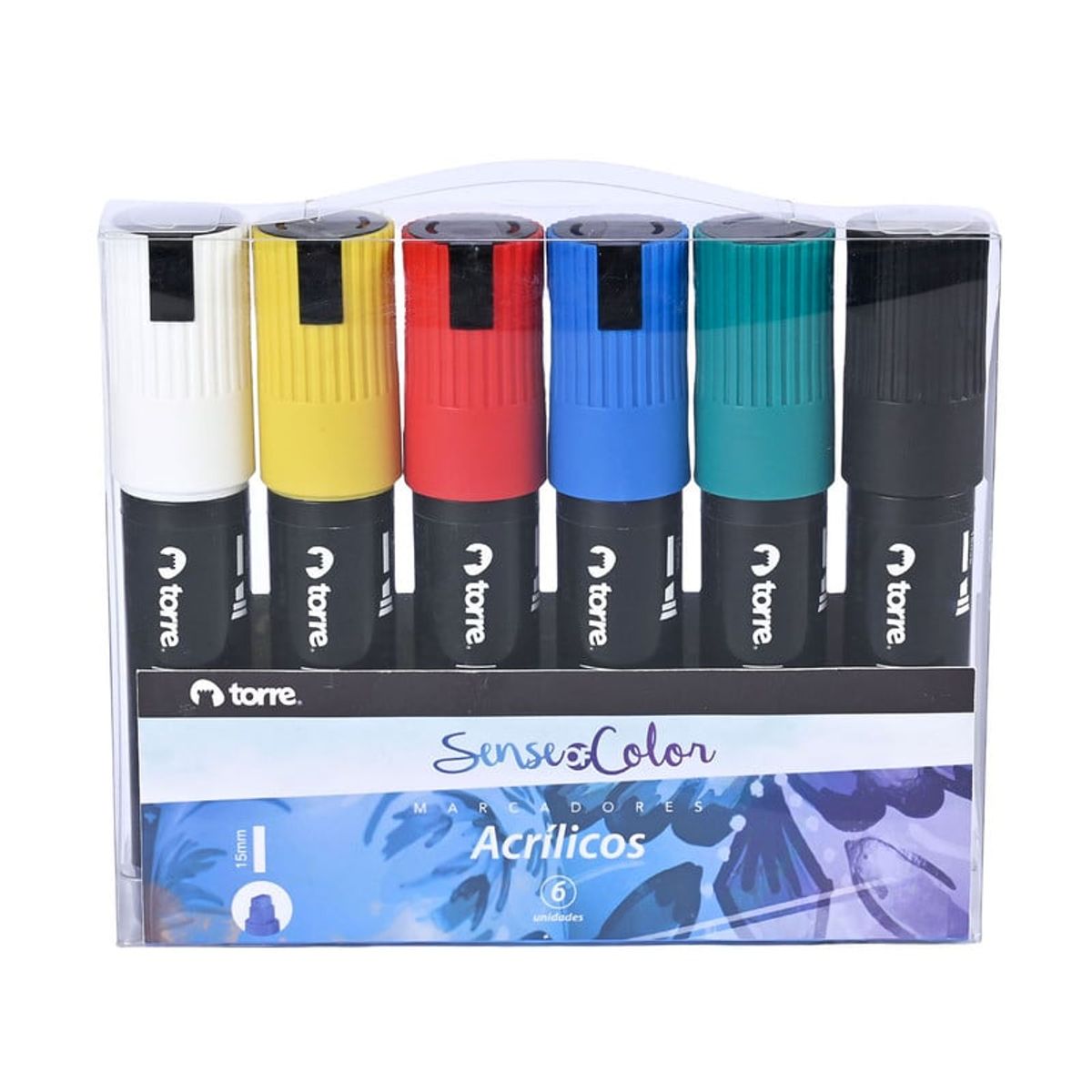 TORRE - SET MARCADOR ACRILICO JUMBO 15MM 6 COLORES Sense of color