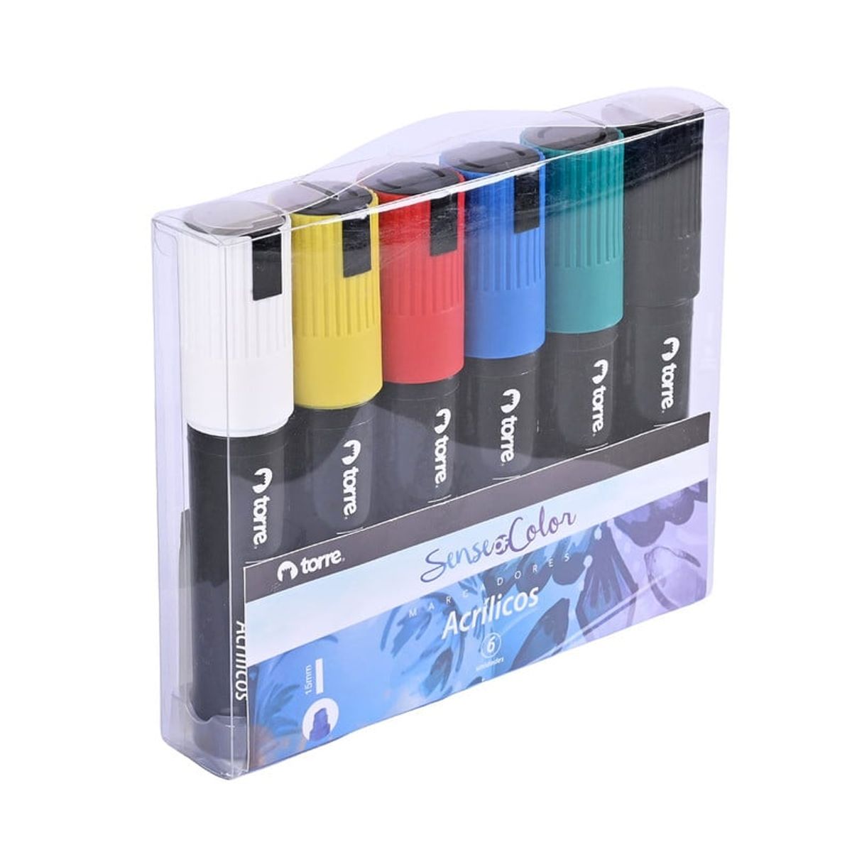 TORRE - SET MARCADOR ACRILICO JUMBO 15MM 6 COLORES Sense of color