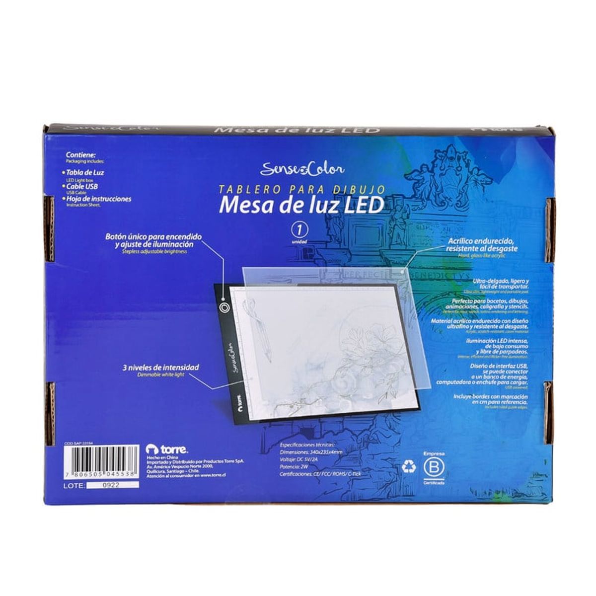 TORRE - TABLA LED PARA CALCAR A4 Sense of color