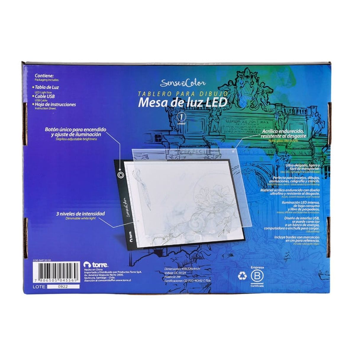 TORRE - TABLA LED PARA CALCAR A3 Sense of color