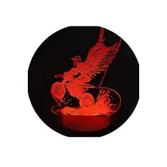 GENERICO - Lampara Ilusión 3D Moto con Alas De 7 Colores