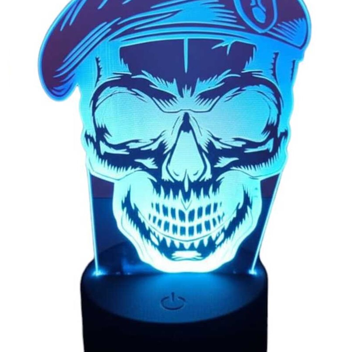 GENERICO - Lampara Ilusión 3D Cráneo de Soldado De 7 Colores