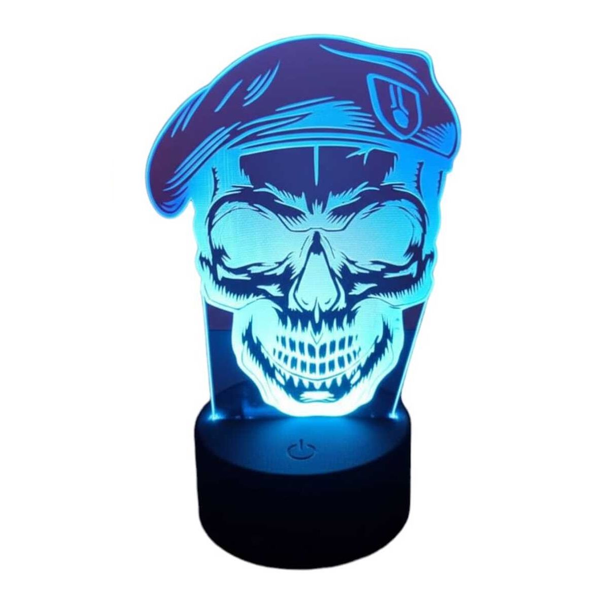 GENERICO - Lampara Ilusión 3D Cráneo de Soldado De 7 Colores