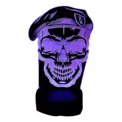 GENERICO - Lampara Ilusión 3D Cráneo de Soldado De 7 Colores