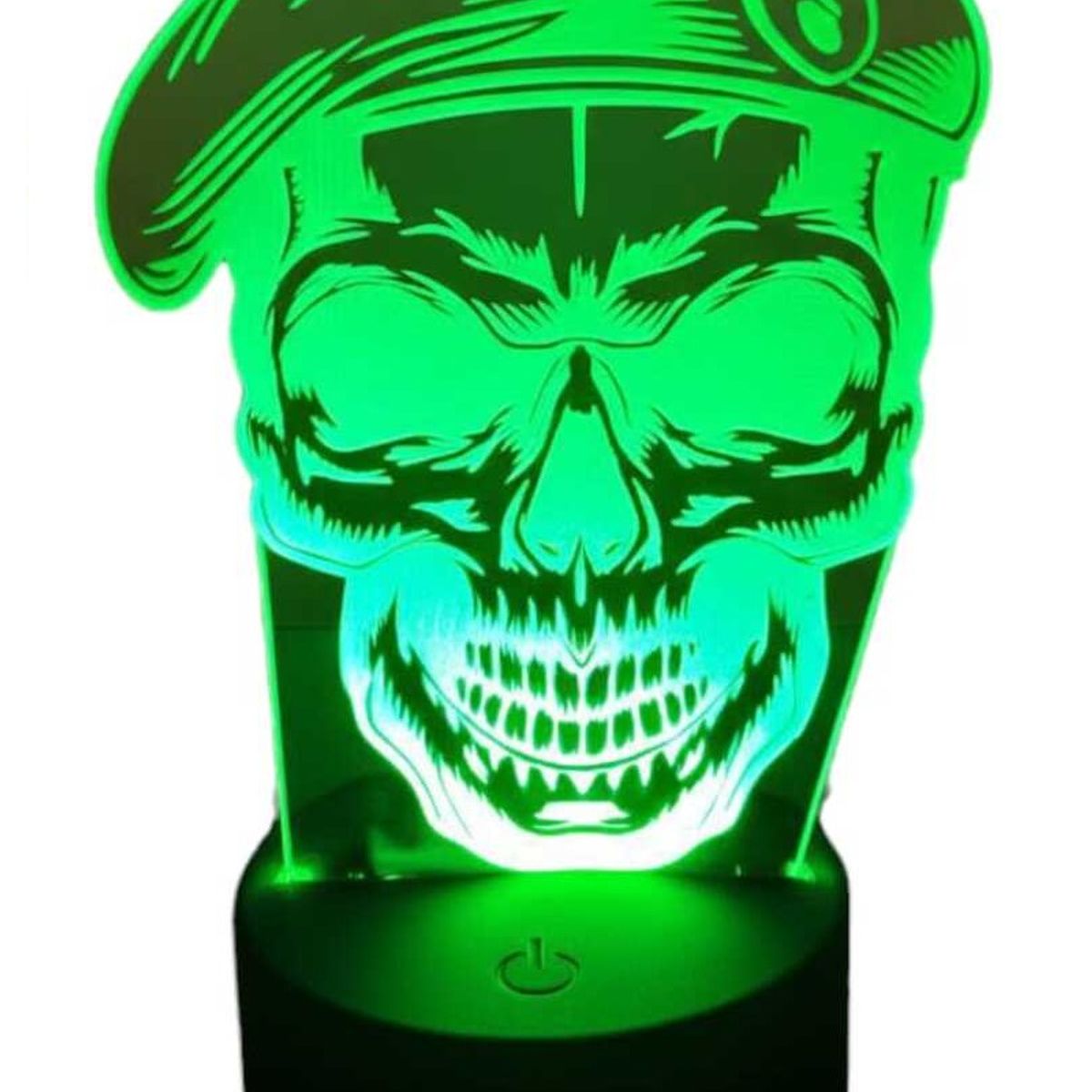 GENERICO - Lampara Ilusión 3D Cráneo de Soldado De 7 Colores