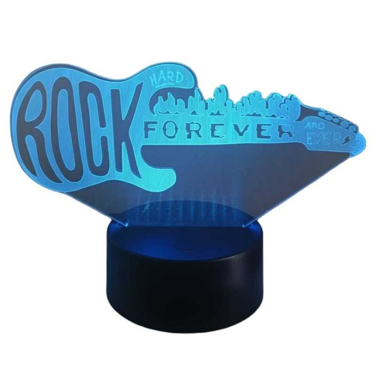 GENERICO - Lampara Ilusión 3D Guitarra de Rock De 7 Colores