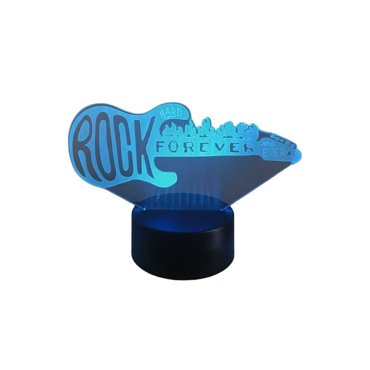 GENERICO - Lampara Ilusión 3D Guitarra de Rock De 7 Colores