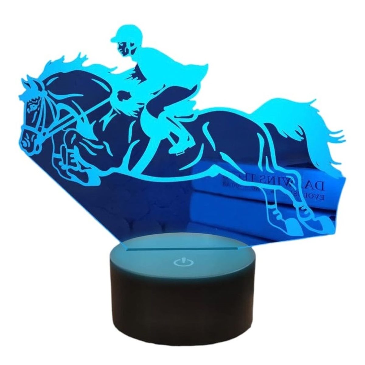 GENERICO - Lampara Ilusión 3D Equitación De 7 Colores