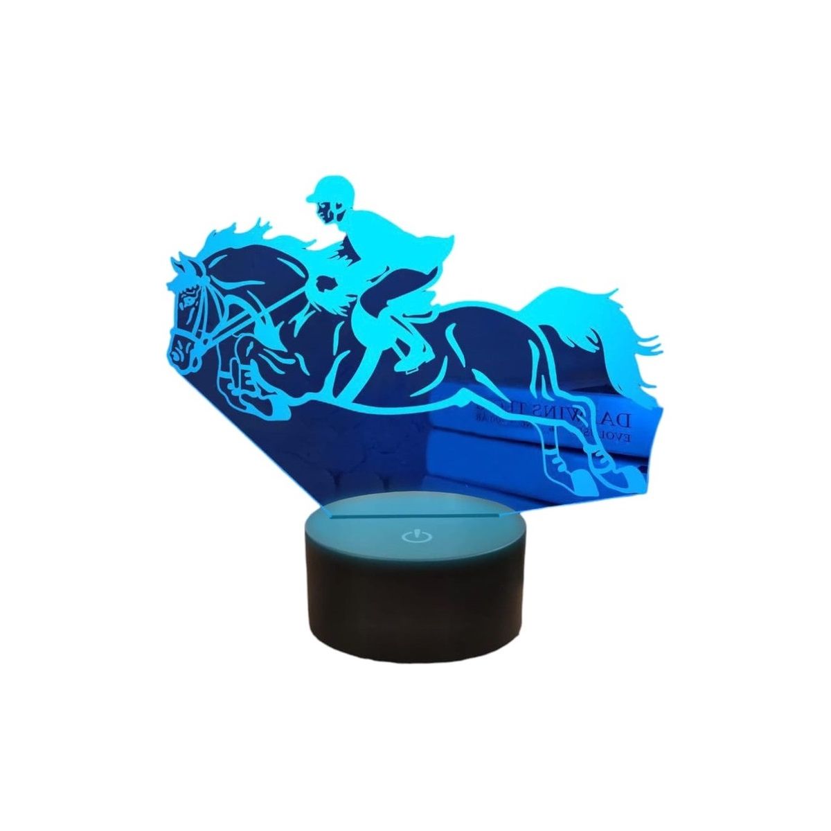 GENERICO - Lampara Ilusión 3D Equitación De 7 Colores