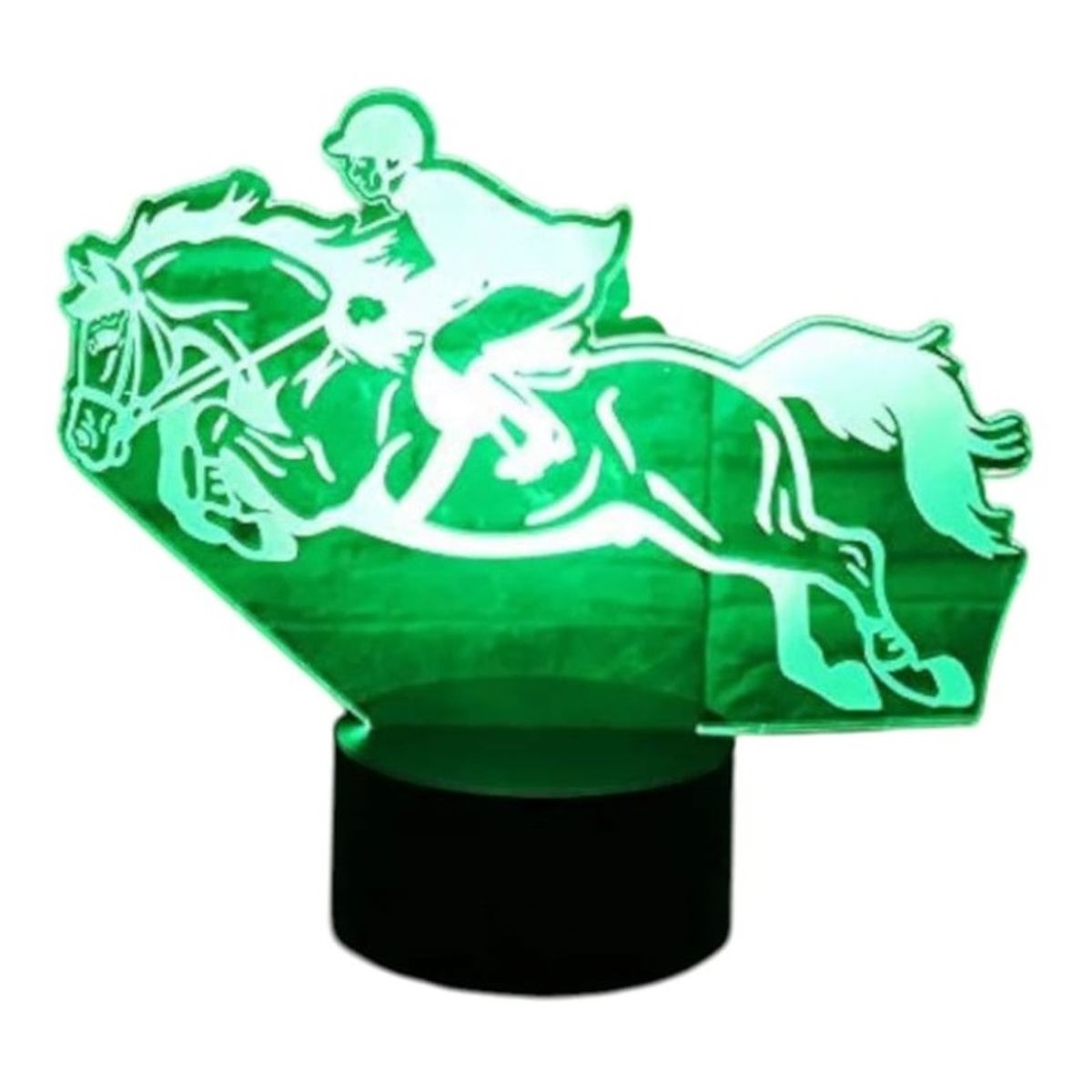 GENERICO - Lampara Ilusión 3D Equitación De 7 Colores