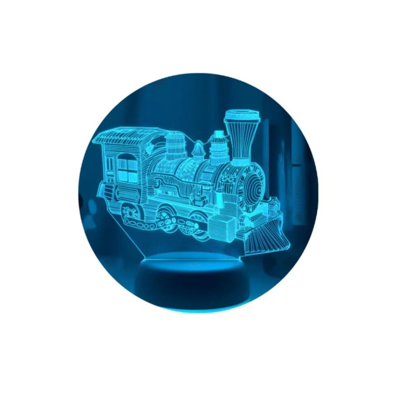 GENERICO - Lampara Ilusión 3D Tren De 7 Colores