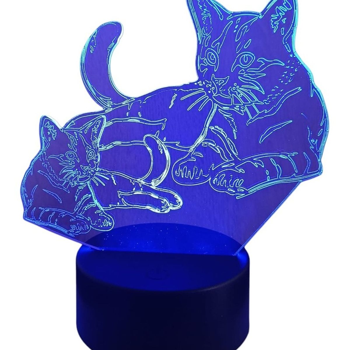 Lampara Ilusión 3D Gatos De 7 Colores, marca GENERICO - Foto Principal
