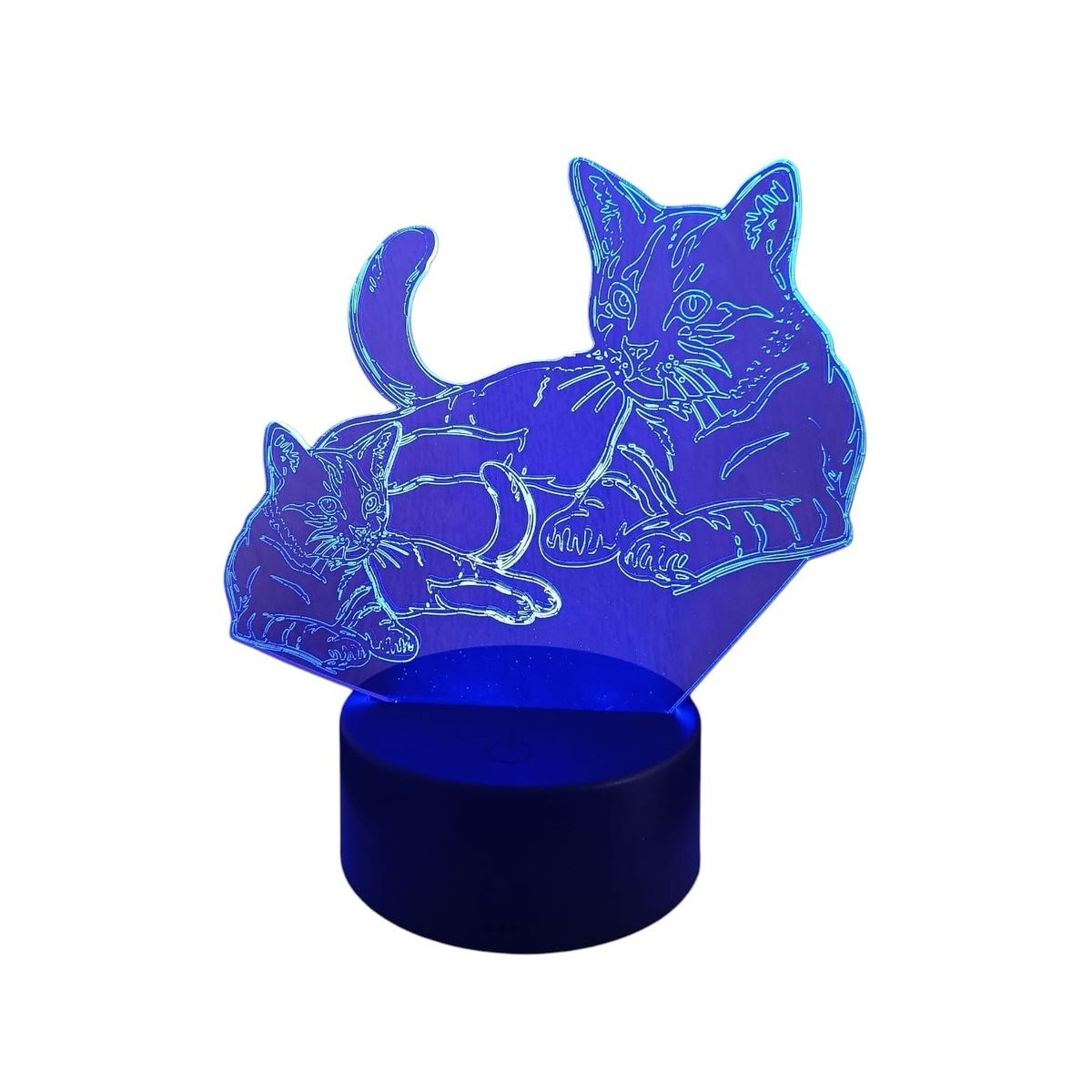 Lampara Ilusión 3D Gatos De 7 Colores, marca GENERICO - Foto Principal