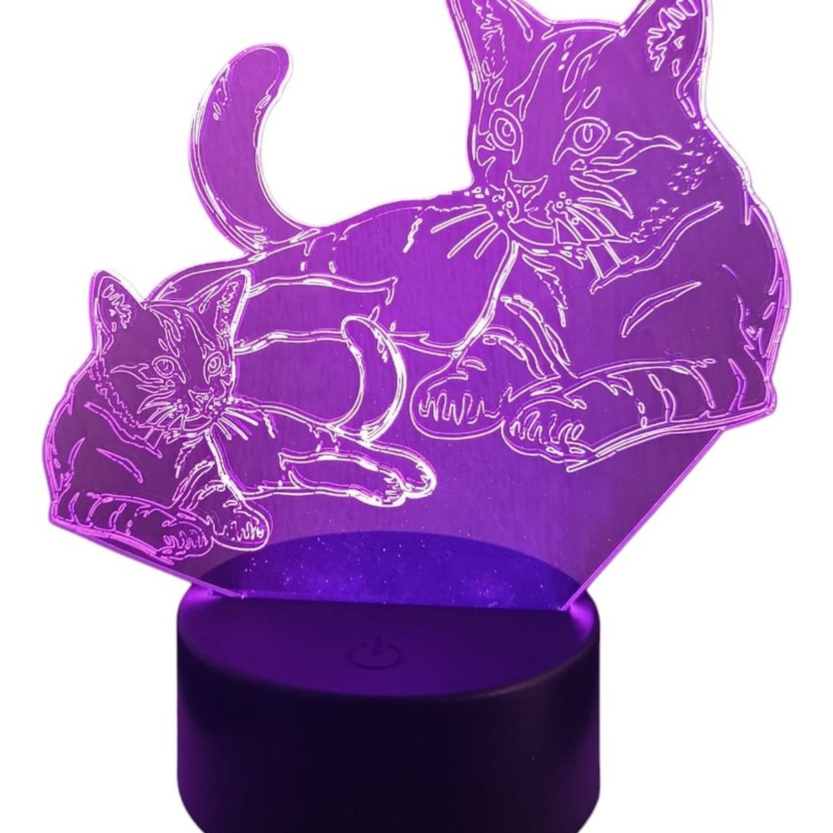 Lampara Ilusión 3D Gatos De 7 Colores, marca GENERICO - Foto 2
