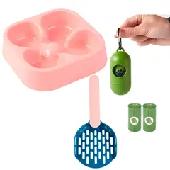 GENERICO - Pack Plato comida Pala para mascota y Bolsas Bio