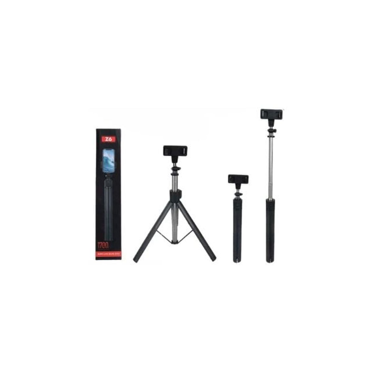 GENERICO - Tripode Palo Selfie Stick Bluetooth Z6 1700mm