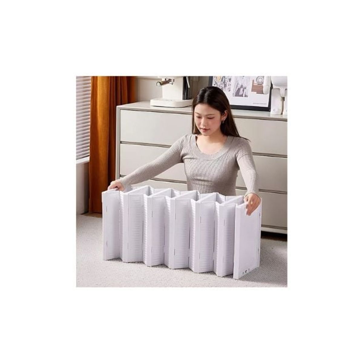 GENERICO - Zapatera Organizador Caja Apilable 3 Niveles Color Blanco