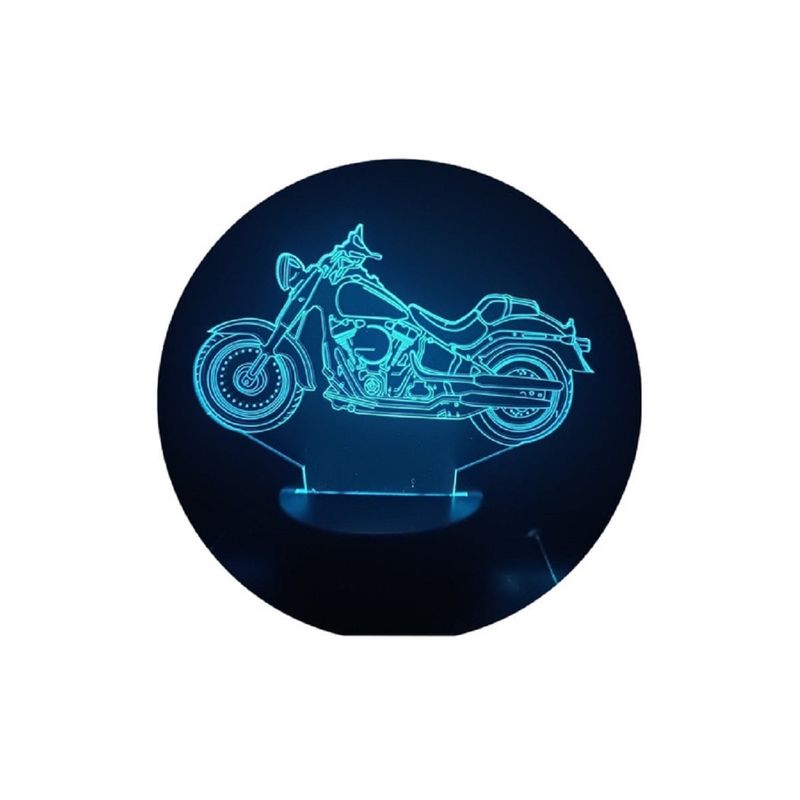 GENERICO - Lampara Ilusión 3D Motocicleta De 7 Colores