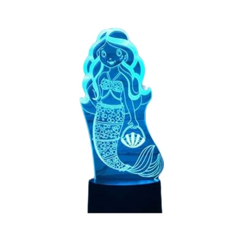 GENERICO - Lampara Ilusión 3D Sirena De 7 Colores