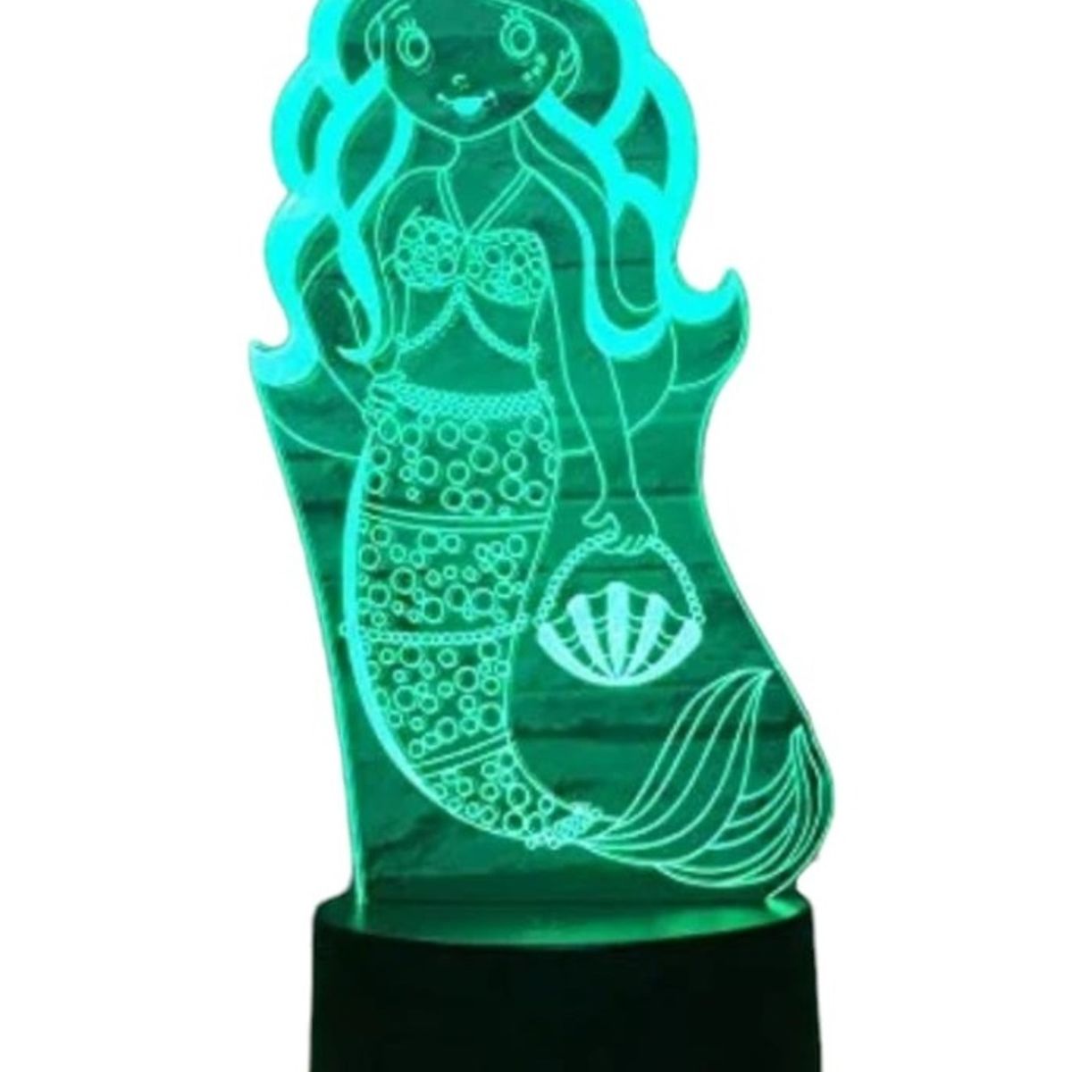GENERICO - Lampara Ilusión 3D Sirena De 7 Colores