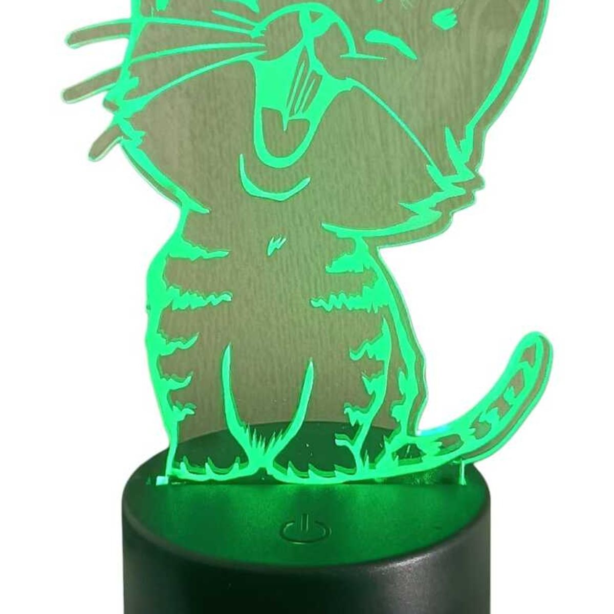 GENERICO - Lampara Ilusión 3D Gatito De 7 Colores