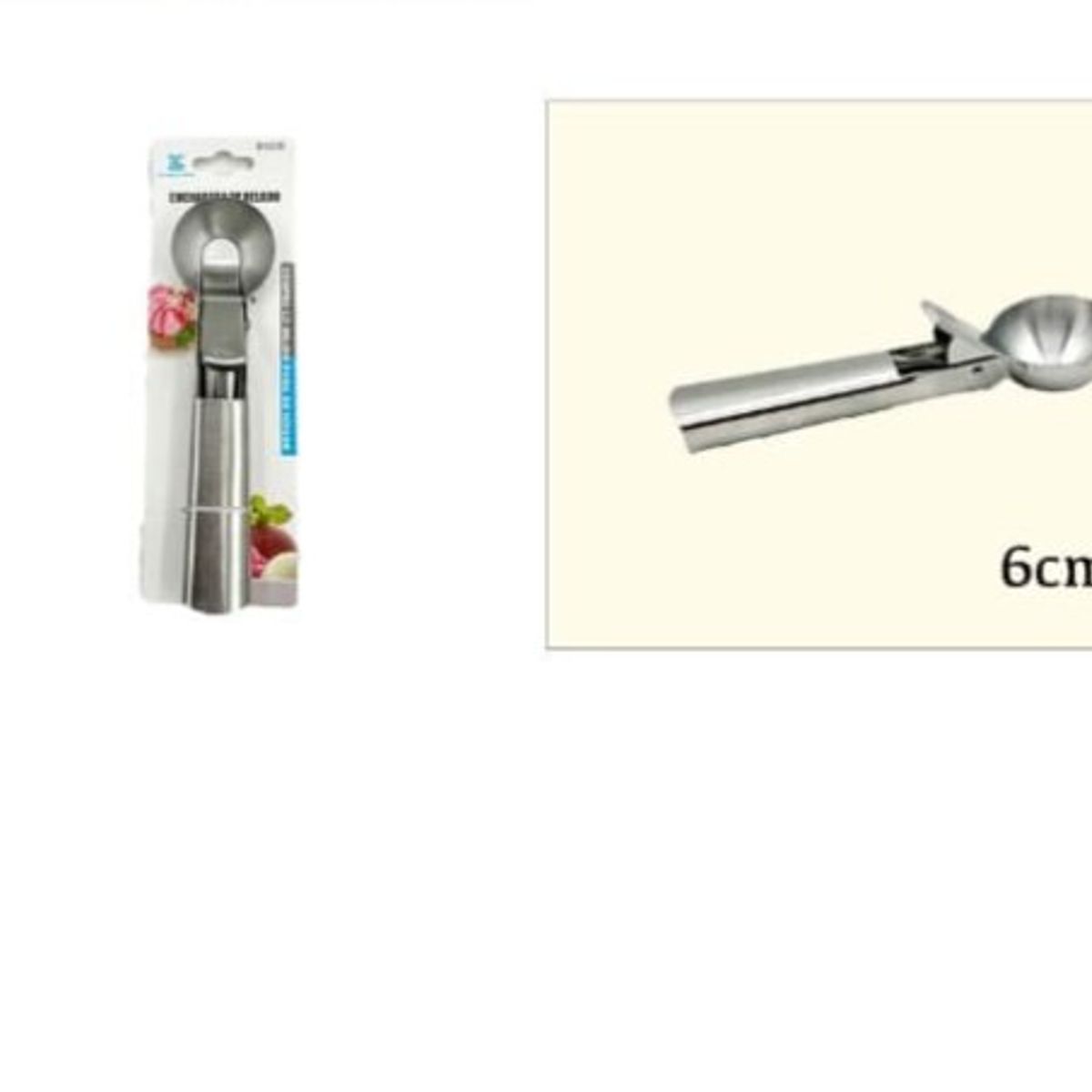 GENERICO - Cuchara De Helado De 6Cm Acero Inoxidable